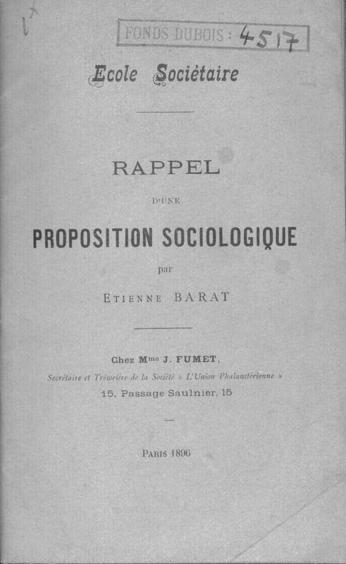 Ecole sociétaire : rappel d’une proposition sociologique