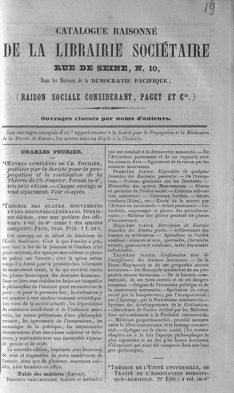 Catalogue raisonné de la Librairie sociétaire