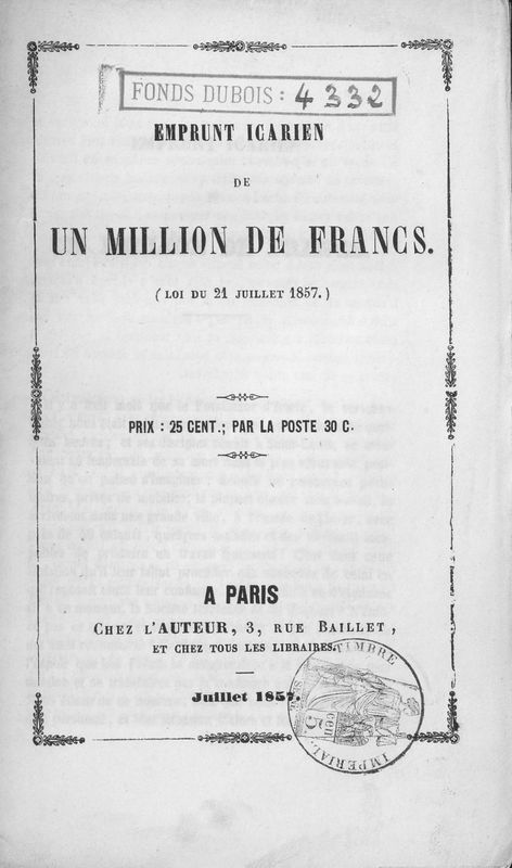 Emprunt icarien de un million de francs