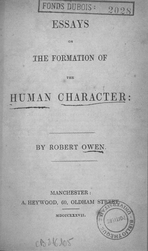 Essays on the formation of the human character