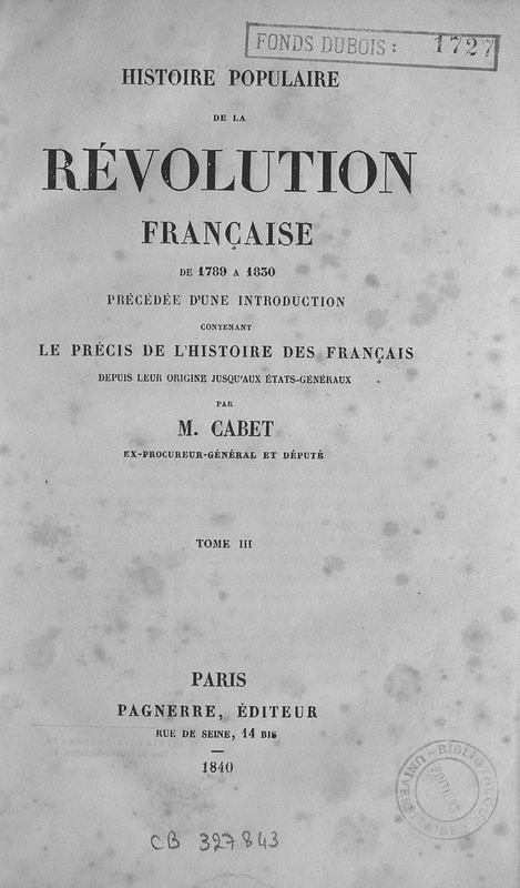 Histoire populaire de la Révolution française de 1789 à 1830. Tome III