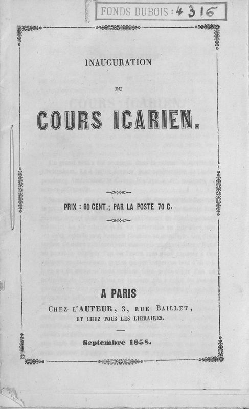 Inauguration du cours icarien