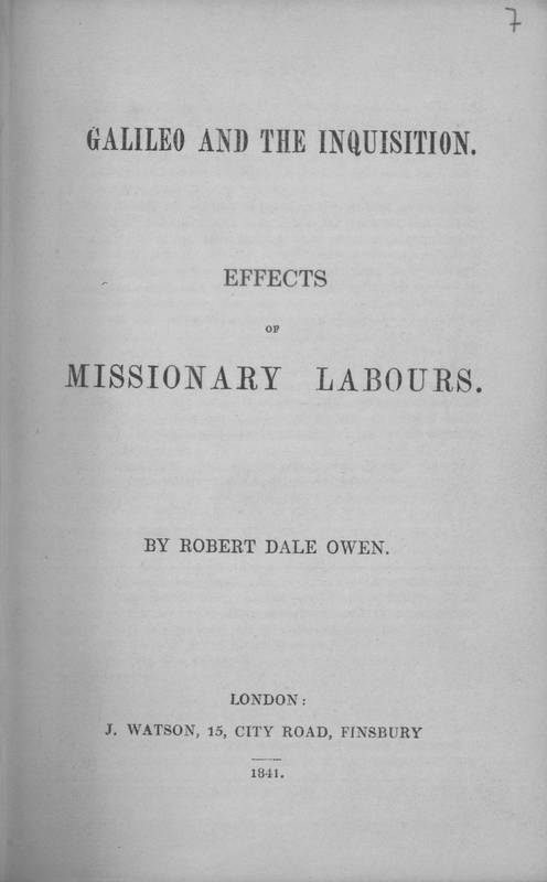 Galileo and the Inquisition. Effects of missionary labours
