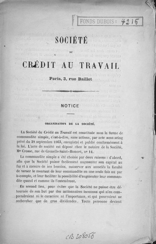 Société du crédit au travail